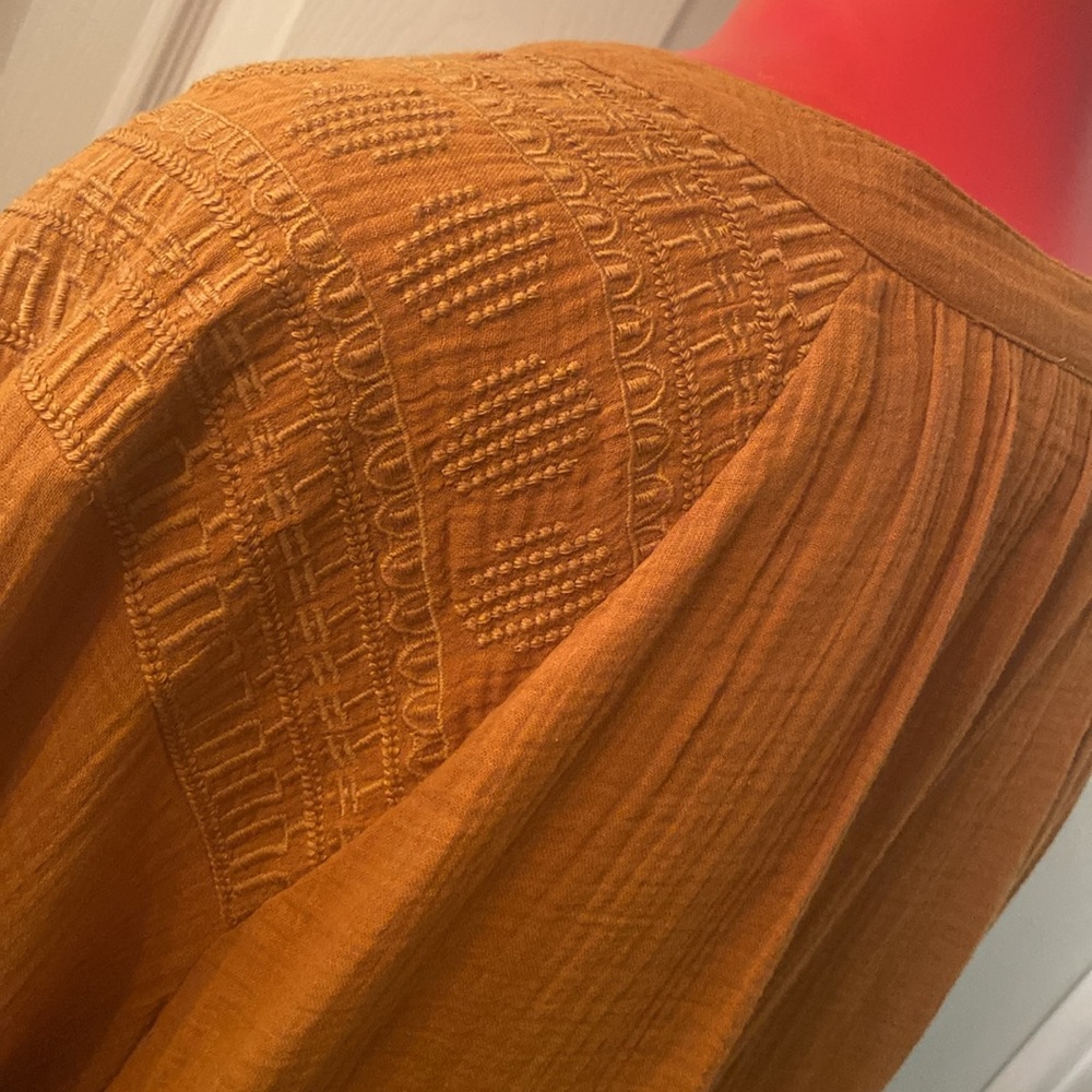 WONDERLY Rust V-Neck Blouse - Picture 9 of 12